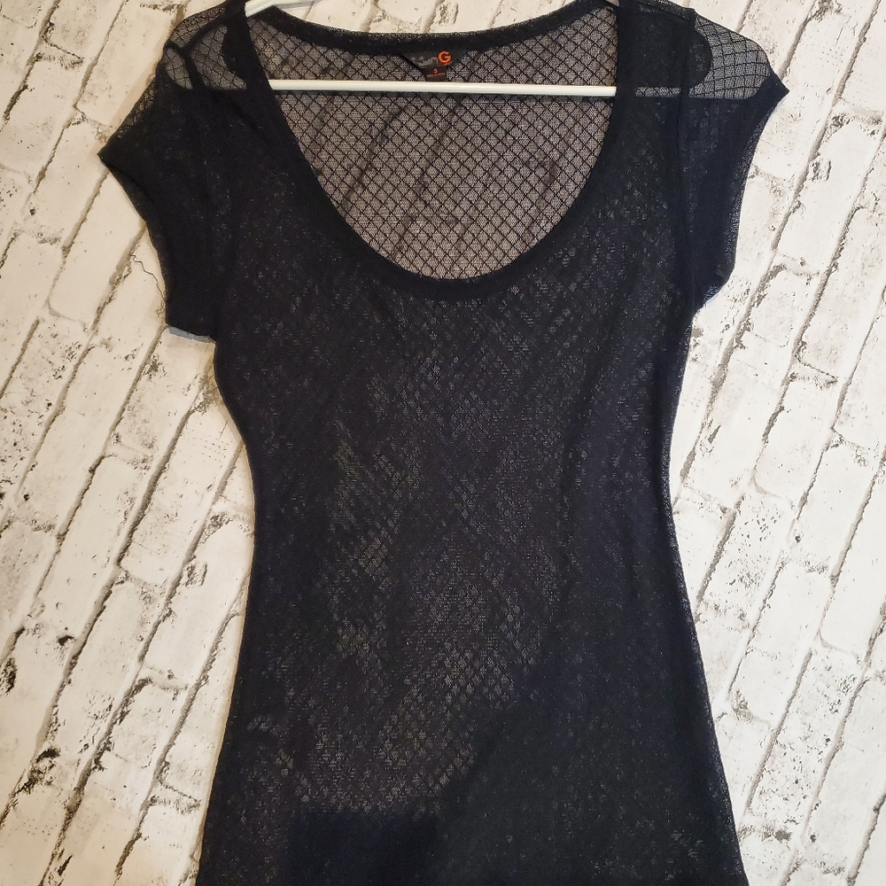 G By Guess Womens Mesh Top Size Small